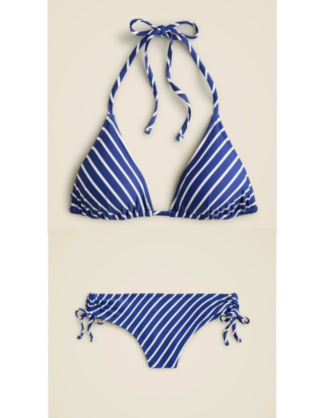 J.Crew Bikini Set Blue and White stripes size 2X NEW